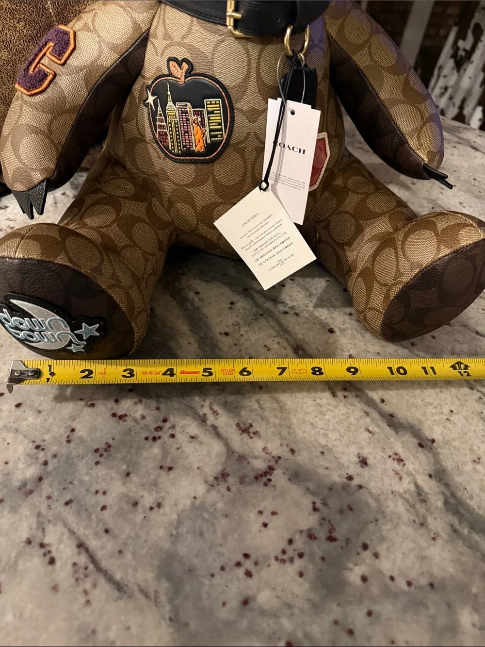 Large Coach Collectible Leather Bear NEW ALL TAGS 14” x 12” x 10” PERFECT